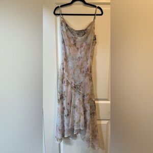 WAYF Cowl Neck Handkerchief Hem Asymmetrical Slipdress, Women’s S